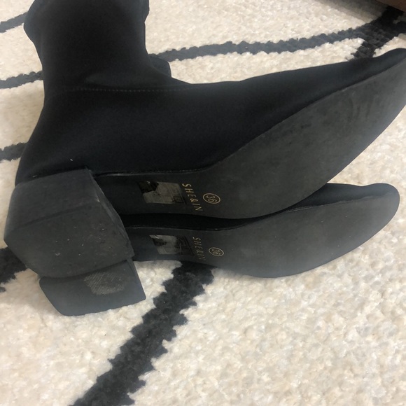 Black Stretch Ankle Boots She & In Sz 6 - Picture 5 of 8